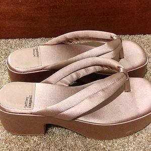 Jeffrey Campbell Sateen Platform Flip Flops